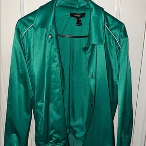 Forever 21 Teal Satin Jacket